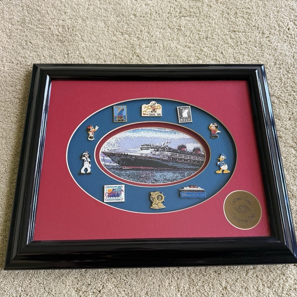 Disney Cruise Line Captains Choice Framed 10 Collectors Pin Limited Edition 2000